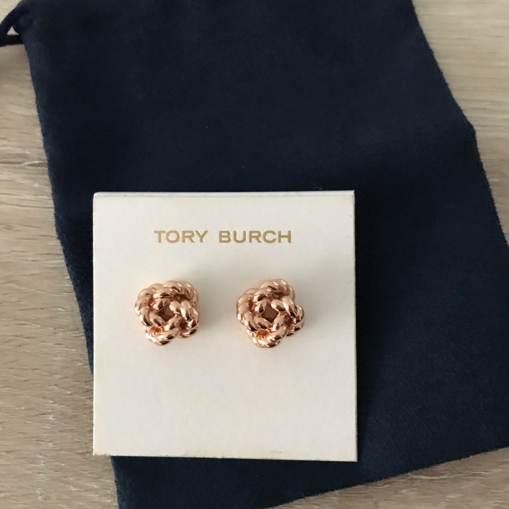 Tory Burch Knot Stud earrings.
